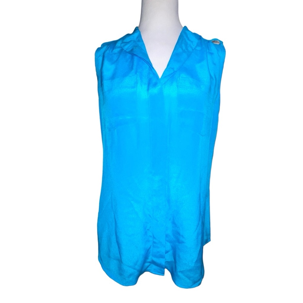 Banana Republic. 100% SILK Turquoise blouse. Sz 6. Excellent Condition 💎💙💎💙 - Picture 1 of 16